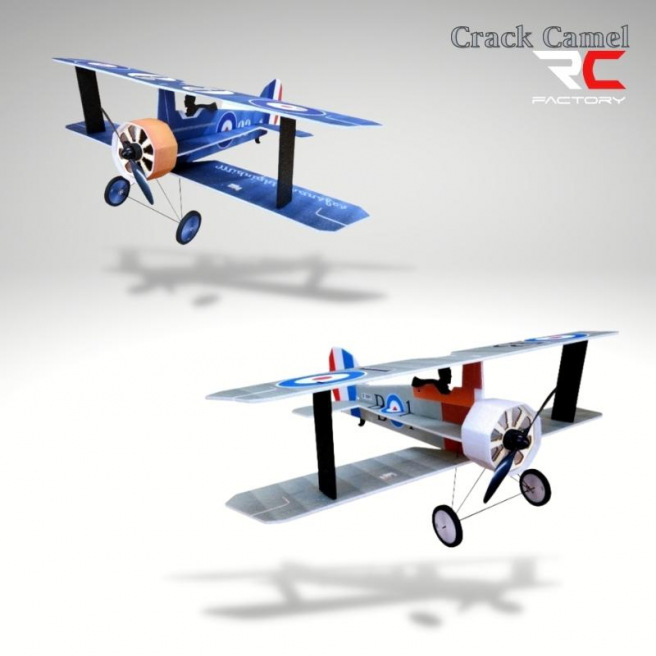 RC Factory Avion indoor Crack Camel 87cm Bleu - Silver/gris _ R-Models