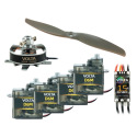 Set de propulsion et 4 servos pour avion Indoor - RC Factory