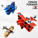 Avion indoor Crack Fokker de RC Factory - Env. 89cm - Rouge et Bleu